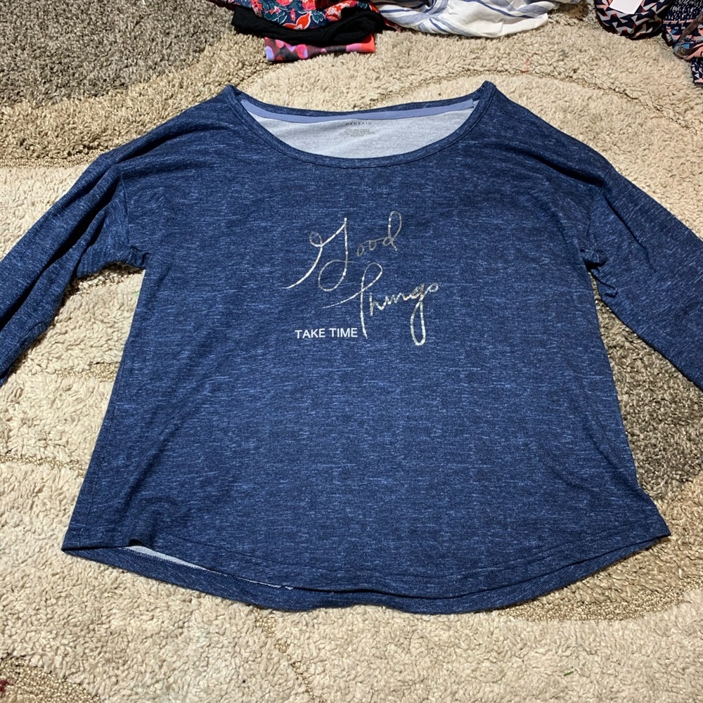 Blue crew neck